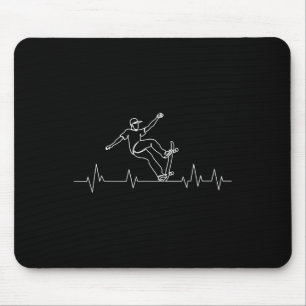 Skater Heartbeat Skateboard Stunt Gift Children Te Mouse Pad