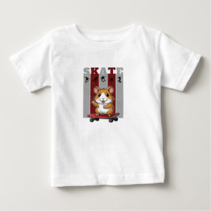 Skater Kawaii Hamster Print Baby T-Shirt