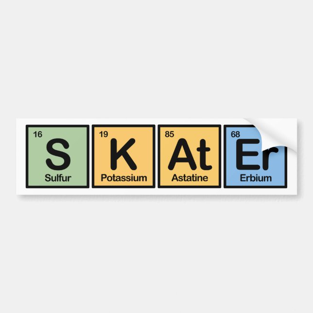 Skater made of Elements Bumper Sticker (Front)