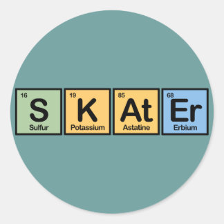 Skater made of Elements Classic Round Sticker