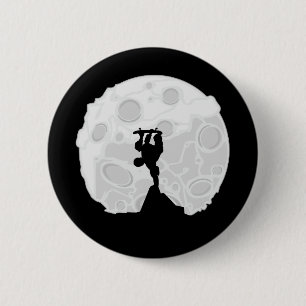 Skater Moon 6 Cm Round Badge
