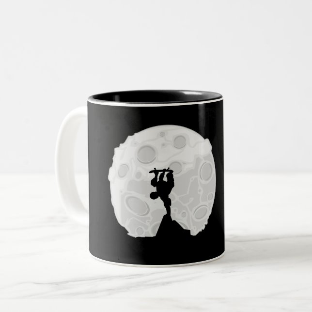 Skater Moon Two-Tone Coffee Mug (Front Left)