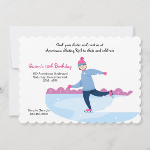Skater On The Ice Party Invitation
