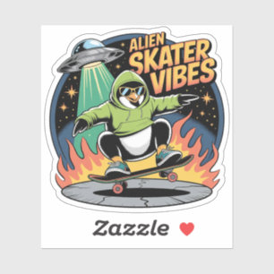 Skater Penguin UFO Alien Abduction