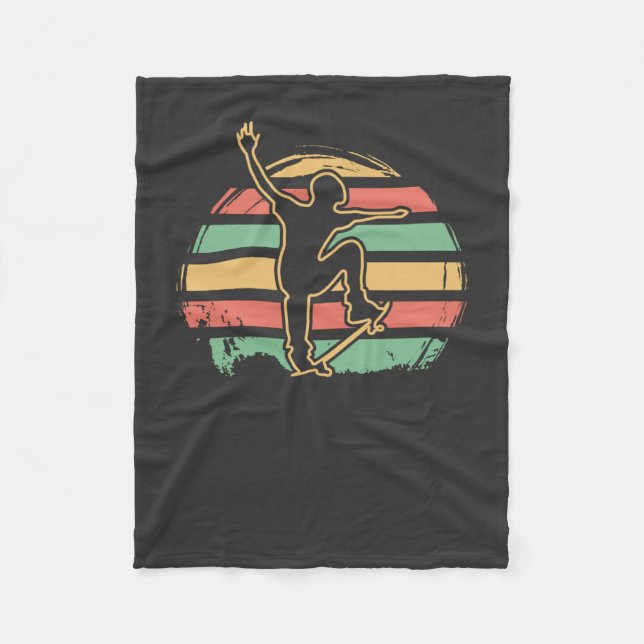 Skater Retro Fleece Blanket (Front)