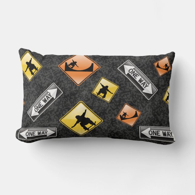 Skater Road Signs Lumbar Cushion (Front)