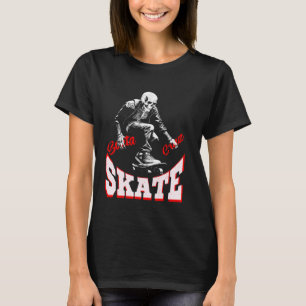 Skater Santas-Cruz Funny Skeleton Skateboard Vinta T-Shirt