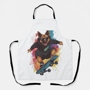 Skater Shepherd � Cool Skateboard Dog Apron