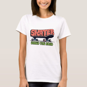 Skater Shred the Road – Retro 70s Skateboarding T-Shirt