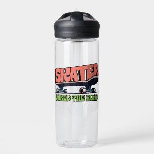Skater Shred the Road – Retro 70s Skateboarding  Water Bottle