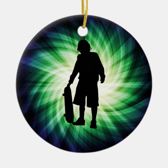 Skater; Skateboard Ceramic Ornament (Front)