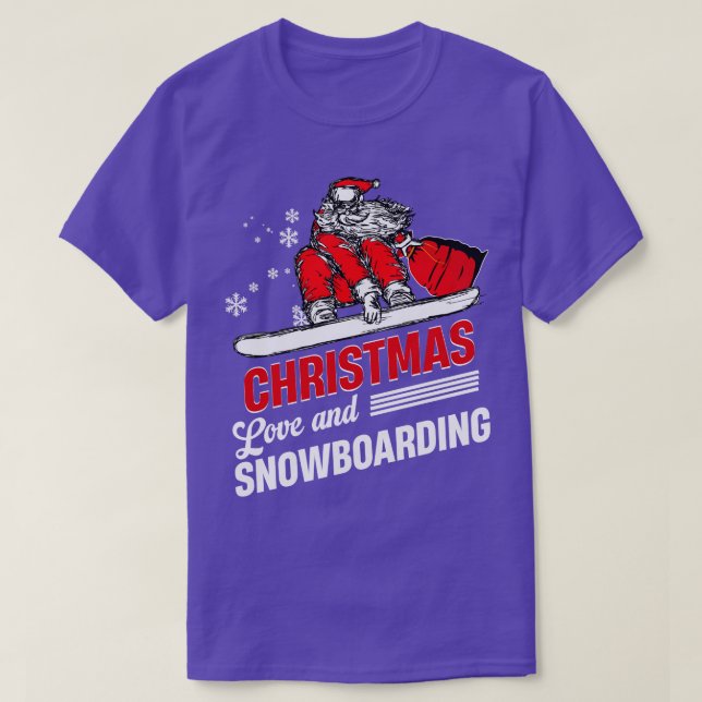 Skater Skateboard Christmas Love Snowboarding 1 T-Shirt (Design Front)