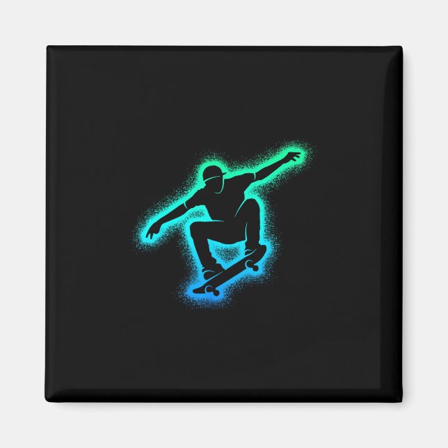 Skater Skateboard Skateboarder Men Kids Boys Skate Magnet (Front)