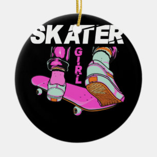 Skater Skateboard Skateboarding for Girls Ceramic Ornament