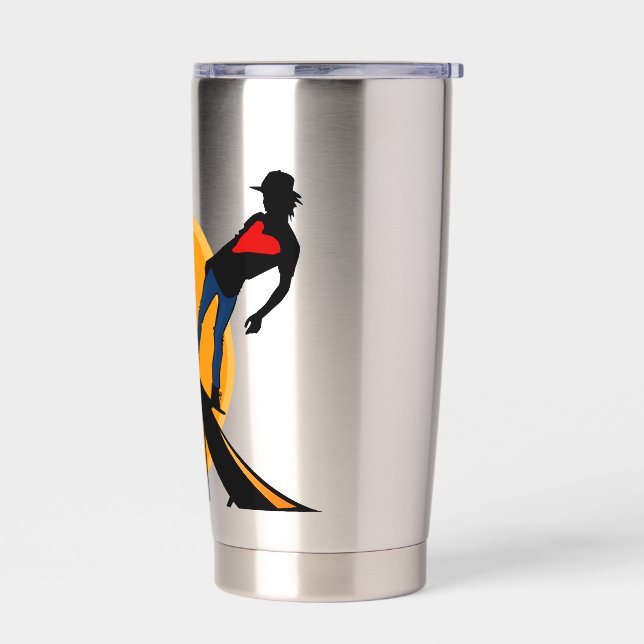 Skater, Skateboard, Sunset Insulated Tumbler (Left)