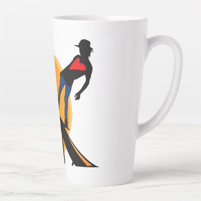 Skater, Skateboard, Sunset Latte Mug (Right)