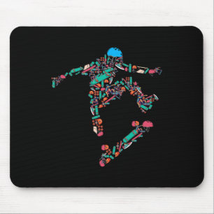 Skater Skateboarding Helmet Gear Skateboard - Skat Mouse Pad