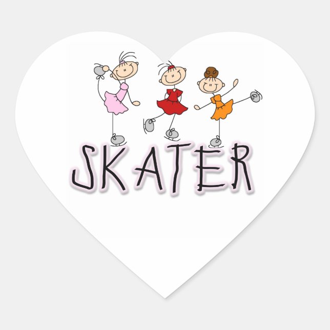 Skater T-shirts and Gifts Heart Sticker (Front)