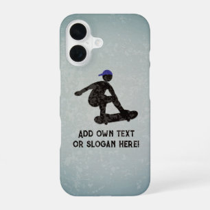 Skater Tricks - Skateboarding and your text / name iPhone 16 Case