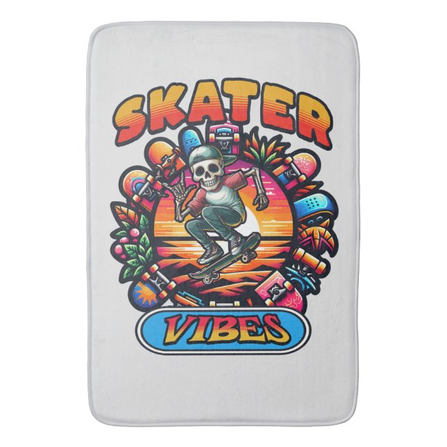 SKATER VIBES!  BATH MAT (Front Vertical)