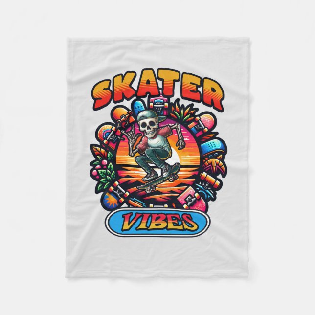 SKATER VIBES!  FLEECE BLANKET (Front)