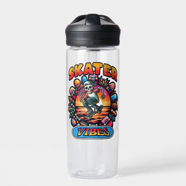 SKATER VIBES!  WATER BOTTLE (Front)