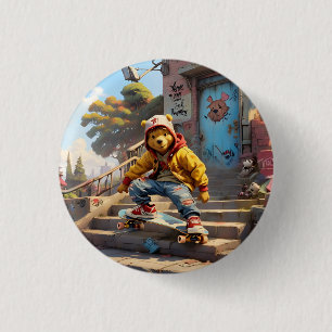 Skater Winnie the Pooh 1 3 Cm Round Badge