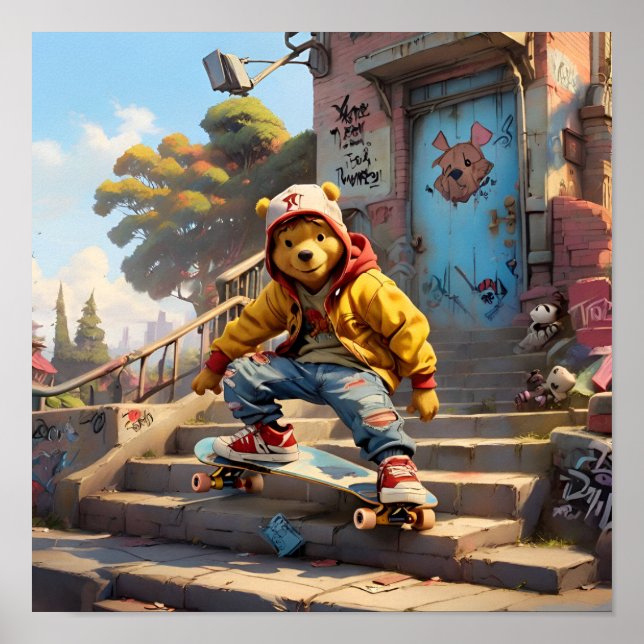 Skater Winnie the Pooh 1 Poster (Front)