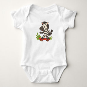 Skater Zebra Baby Tee Jungle Cool on Wheels!