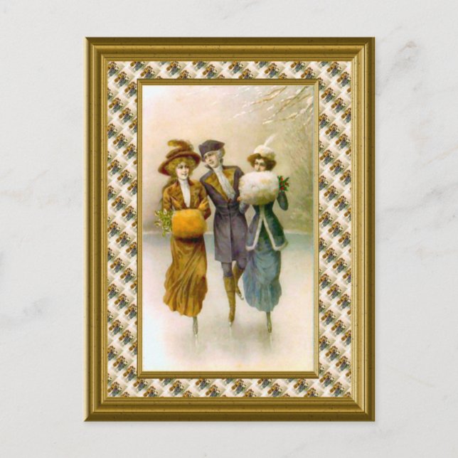 Skaters c. 1890 postcard (Front)