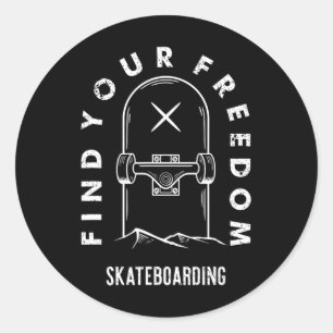 Skaters Having Fun Pro Skateboarding Life For Teen Classic Round Sticker