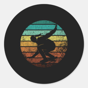 Skaters Having Fun Retro Grunge Sunset Skateboard Classic Round Sticker