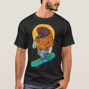 Skaters Having Fun Retro Skull Skateboard Gift ide T-Shirt