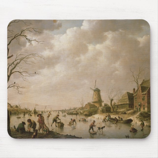Skaters on a Frozen Canal, 1779 Mouse Pad (Front)
