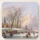 Skaters on a Frozen River before Windmills (oil on