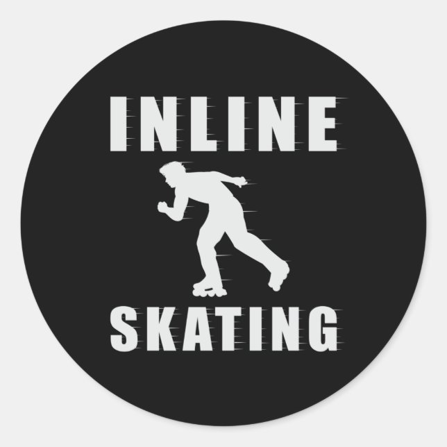 Skates Inline Skating Skater Inliner Funny Gift Classic Round Sticker (Front)