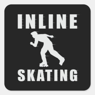 Skates Inline Skating Skater Inliner Funny Gift Square Sticker