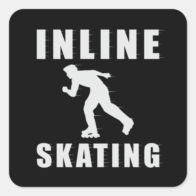 Skates Inline Skating Skater Inliner Funny Gift Square Sticker (Front)