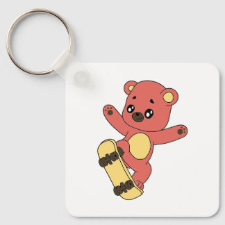 Skating Bear Key Ring