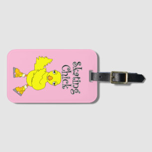 Skating Chick Text Luggage Tag