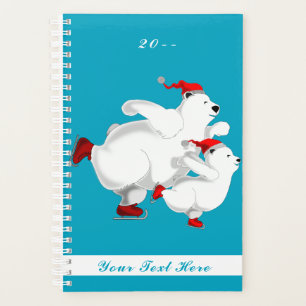 Skating Christmas Bears Family Planner Custom Text