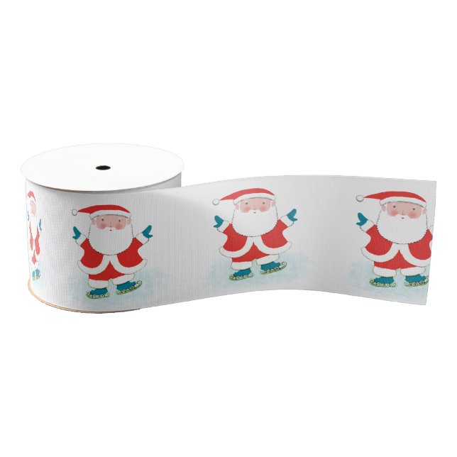 Skating Christmas Holiday Gift Ideas Grosgrain Ribbon (Spool)