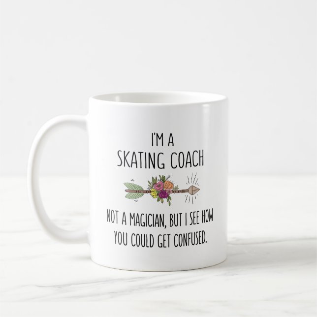 Skating Coach Ice Figure Coffee Mug (Left)