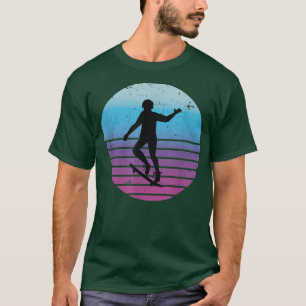 skating dabbing skeleton skater Girl Skateboarding T-Shirt