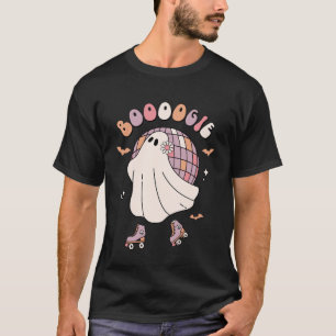 Skating Ghost Skater Disco Halloween Roller Spooky T-Shirt
