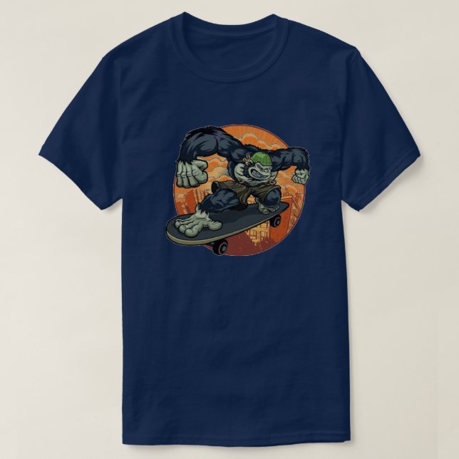 Skating Gorilla T-Shirt (Design Front)