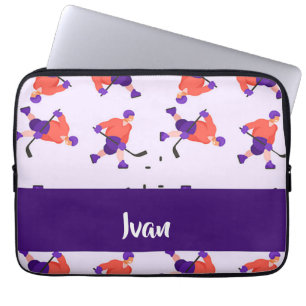 Skating ice hockey player pattern laptop sleeve