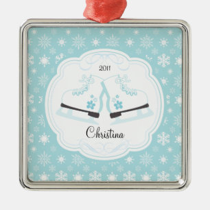 Skating Ice Skates Dated Christmas Ornament