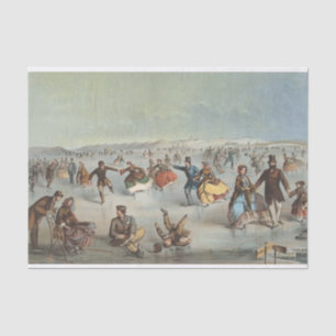 Skating in Central Park, New York Tissue Paper