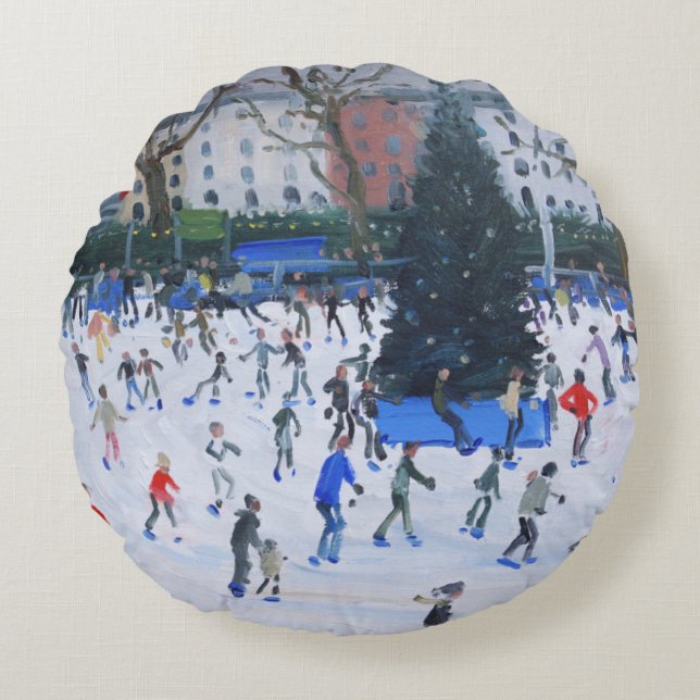 Skating Natural History Museum 2012 Round Cushion (Front)